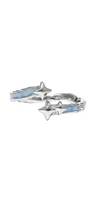Star Silver Ring with Blue Stone