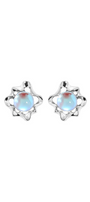 Flower Opal Silver Stud Earrings