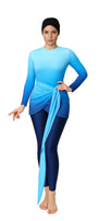 Nourah Modest Burkini 3-Piece Full Coverage Swim Set - Ocean