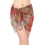 Tropical Leaf & Floral Print Beach Sarong Wrap- Swim Cover Up
