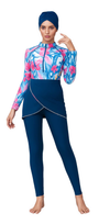 Zehra Modest Burkini 3-Piece Full Coverage Swim Set - Sapphire Blue