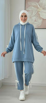 Breathable Stretch Hoodie & Pants Set – Sky Blue