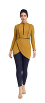 Zehra Modest Burkini 3-Piece Full Coverage Swim Set - Mustard Gold