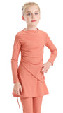 Lina 3-Piece Kids' Modest Swimsuit-Coral