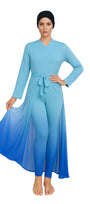 Noor Modest Burkini 3-Piece Full Coverage Swim Set - Sky Blue Cape