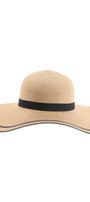 Natural Straw Beach Hat – Black Trim