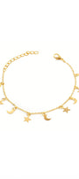 Moon & Stars Design Celestial Charms Bracelet