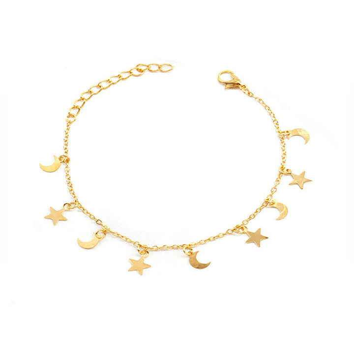 Moon & Stars Design Celestial Charms Bracelet