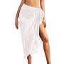 White Polka Dot Sheer Beach Sarong Wrap- Swim Cover Up