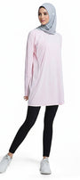 Quick-Dry Breathable 4-Way-Stretch Longline Sports Tee – Pink