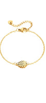 Monstera Leaf Charm Bracelet – Gold