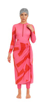 Maya Modest Burkini 3-Piece Full Coverage Swim Set - Red