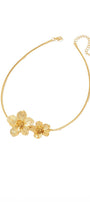 Textured Blossom Duo Pendant Necklace – Gold