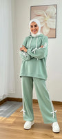 Breathable Stretch Hoodie & Pants Set – Sage Green
