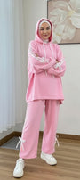 Breathable Stretch Hoodie & Pants Set – Pink