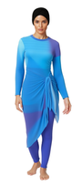 Asma Modest Burkini 3-Piece Full Coverage Swim Set - Blue
