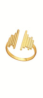 Stacked-Bar Open Ring – Gold