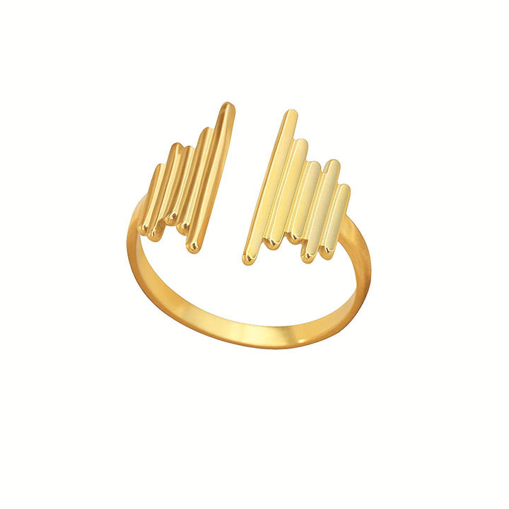 Stacked-Bar Open Ring – Gold