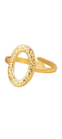 Textured Oval Open Ring – Gold