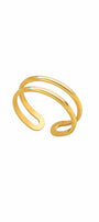 Minimal Double-Band Open Ring – Gold