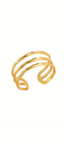 Hammered Triple Open Ring – Gold