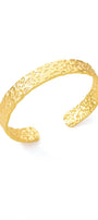 Hammered Texture Wide Open Cuff Bracelet – Gold