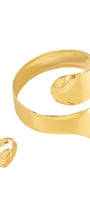 Golden Guiding Light Open Cuff Bracelet & Ring Set