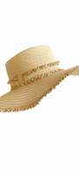 Natural Raffia Fringe Beach Hat – Khaki