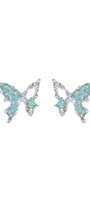 Butterfly Crystal Silver Stud Earrings
