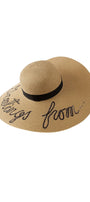 Embroidered Wide Brim Straw Beach Hat