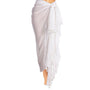 White Tassel Sheer Beach Sarong Wrap- Swim Cover Up