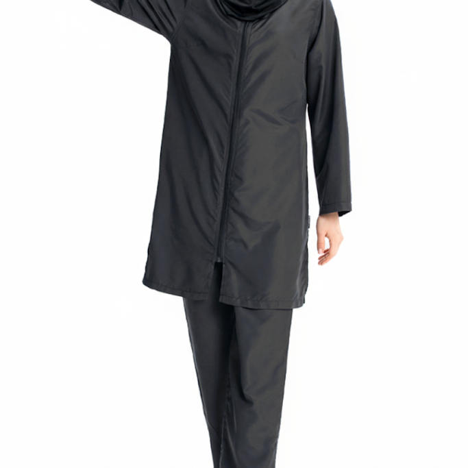 Quick-Dry UPF 3-Piece Surf Swimsuit – Black