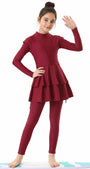 Aaliyah 3-Piece Kids' Modest Swimsuit-Ruby Red