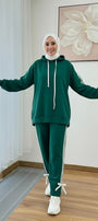Breathable Stretch Hoodie & Pants Set – Forest Green