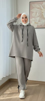 Breathable Stretch Hoodie & Pants Set – Grey