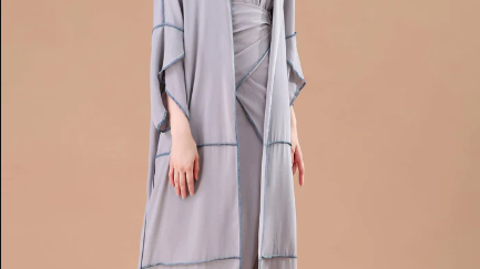 Modest Chiffon Abaya Set