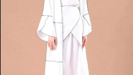 Beautiful and Modest White Abaya Set for Girls - Amara ZA101