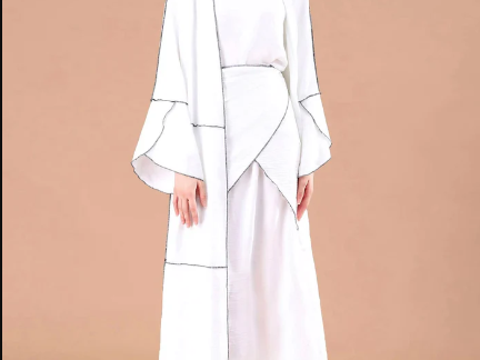 Beautiful and Modest White Abaya Set for Girls - Amara ZA101