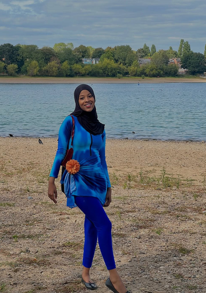 Nadia Modest Burkini 3-Piece Full Coverage Swim Set - Ocean Blue