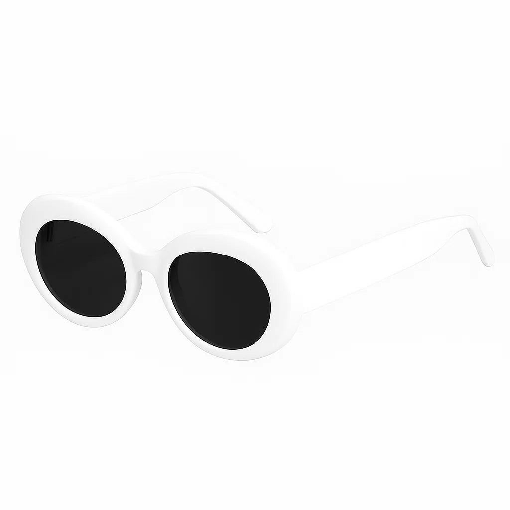 Tariq Oval Frame Sunglasses  – White