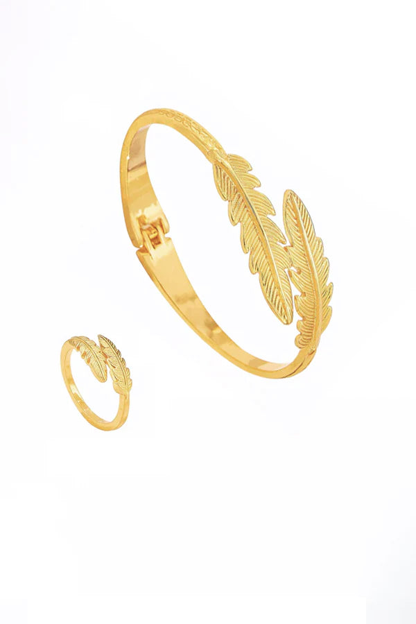 Feather Whisper Set – Cuff & Ring