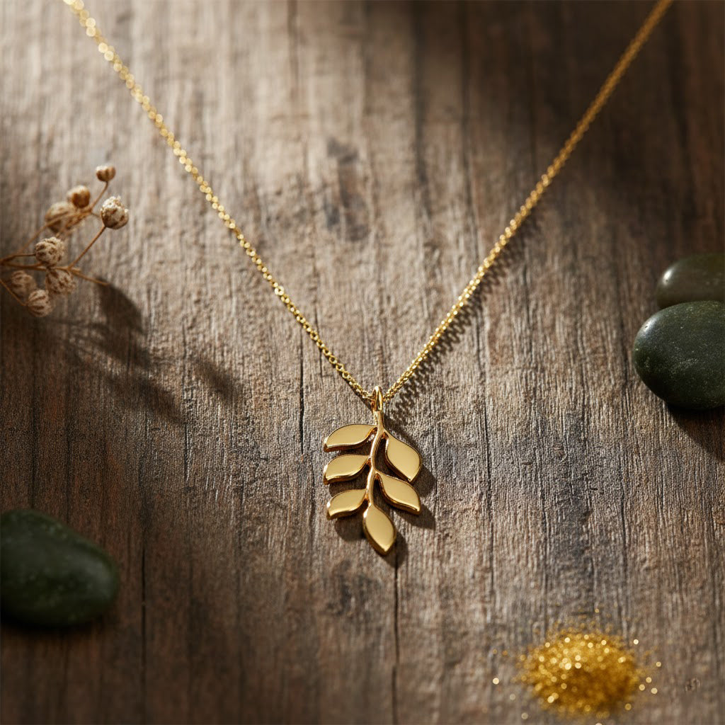 Gold Olive Leaf Necklace