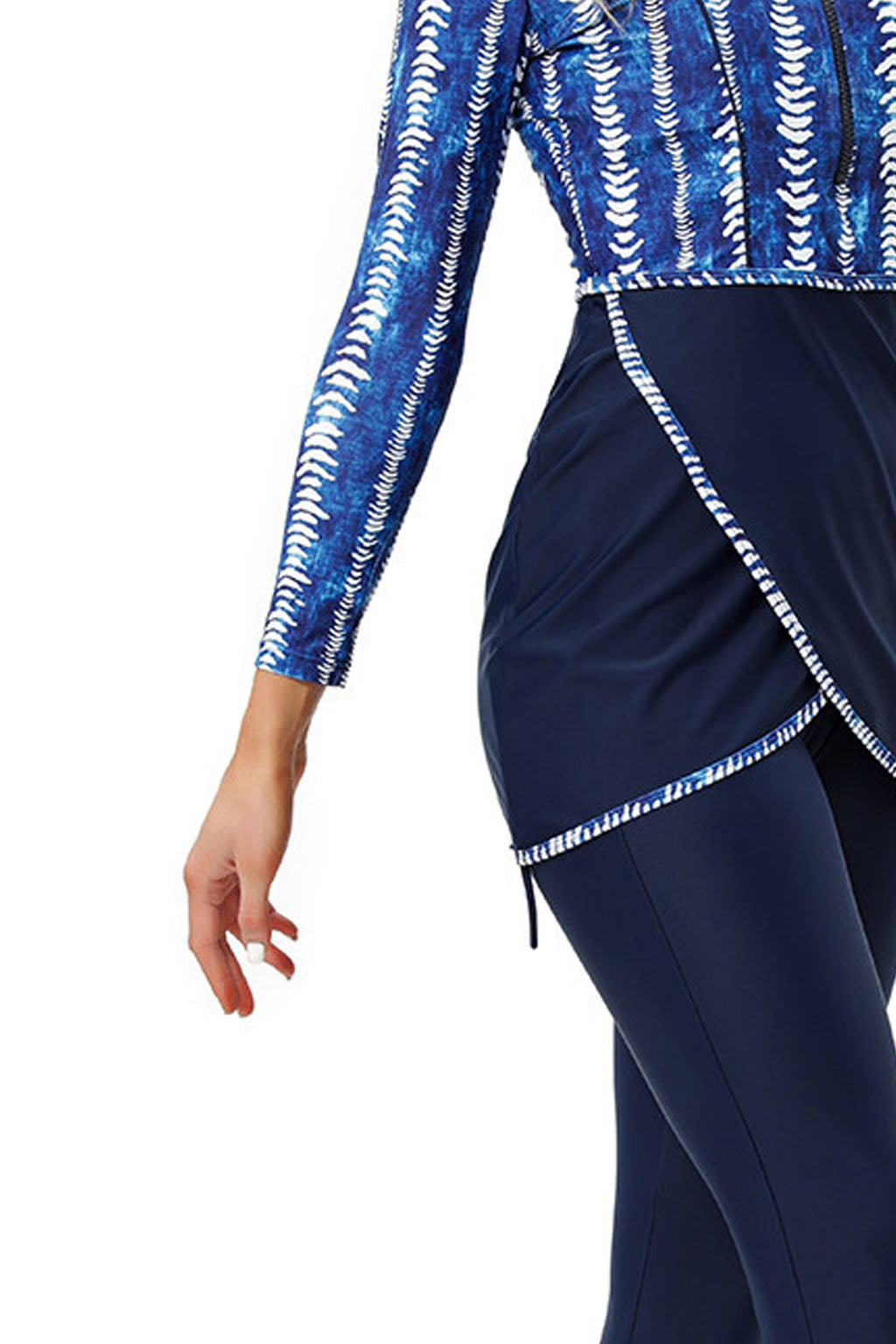 Zehra Modest Burkini 3-Piece Full Coverage Swim Set – Ocean Blue Tie-Dye