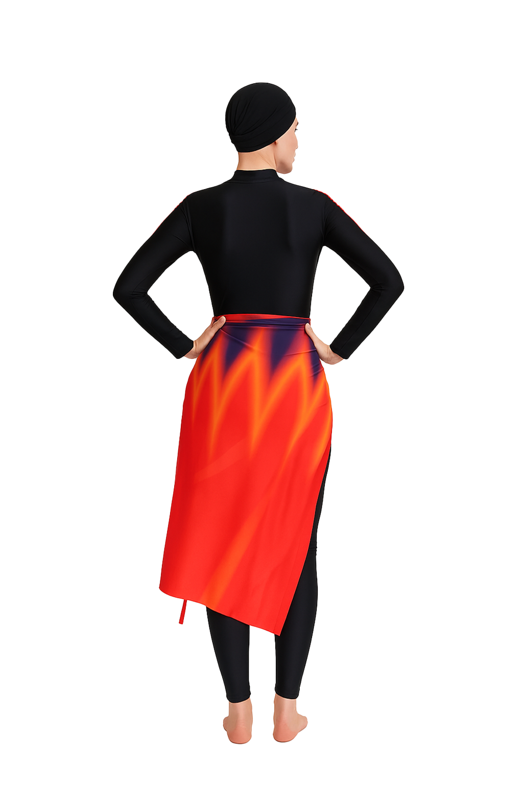 Solara Modest Burkini 3-Piece Full Coverage Swim Set - Sunrise