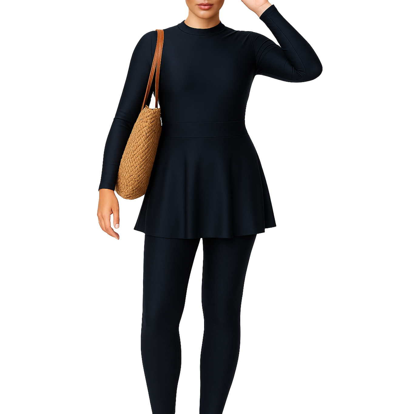 Layal 3-Piece Layered Modest Burkini – Classic Black
