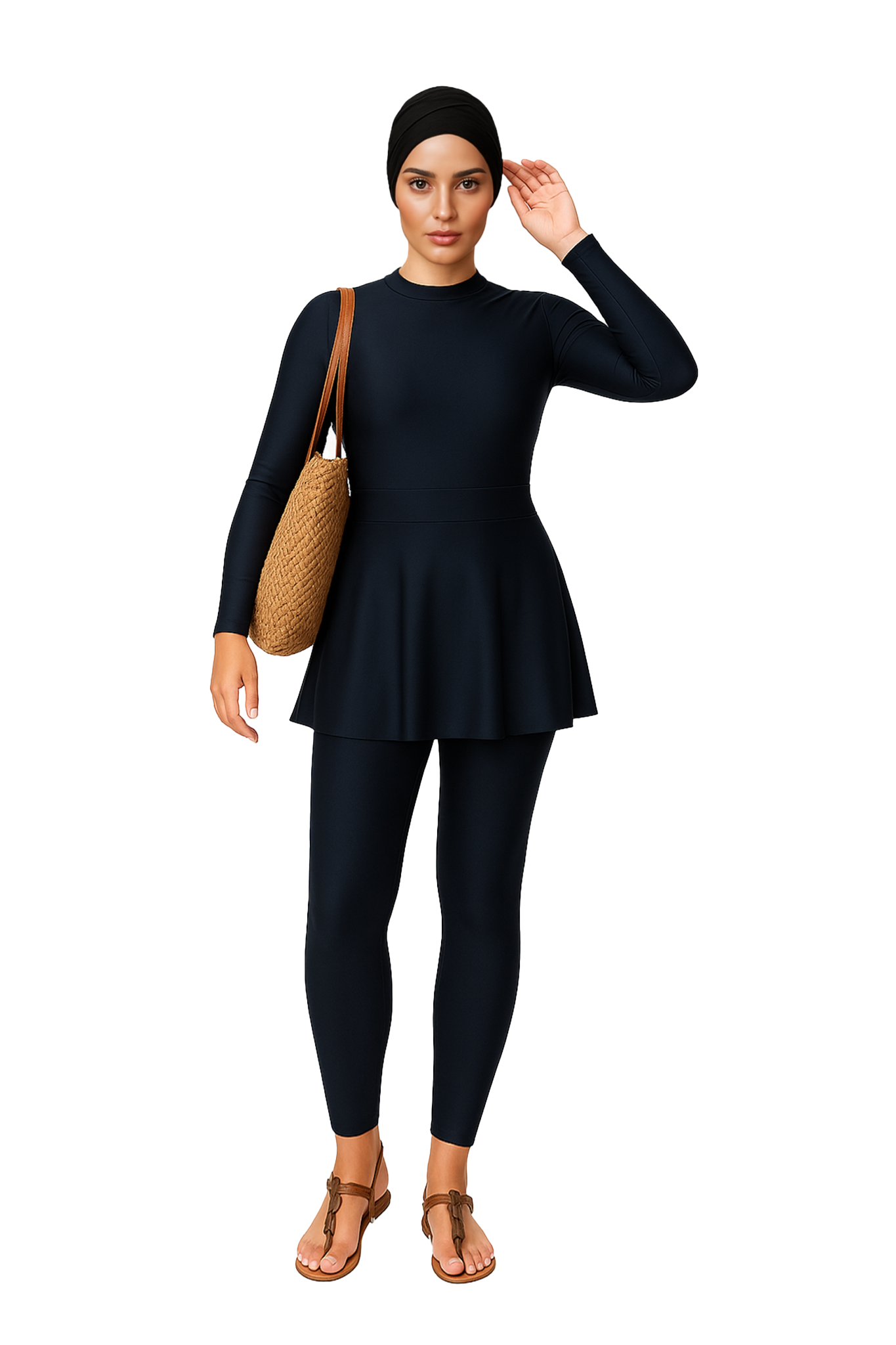 Layal 3-Piece Layered Modest Burkini – Classic Black