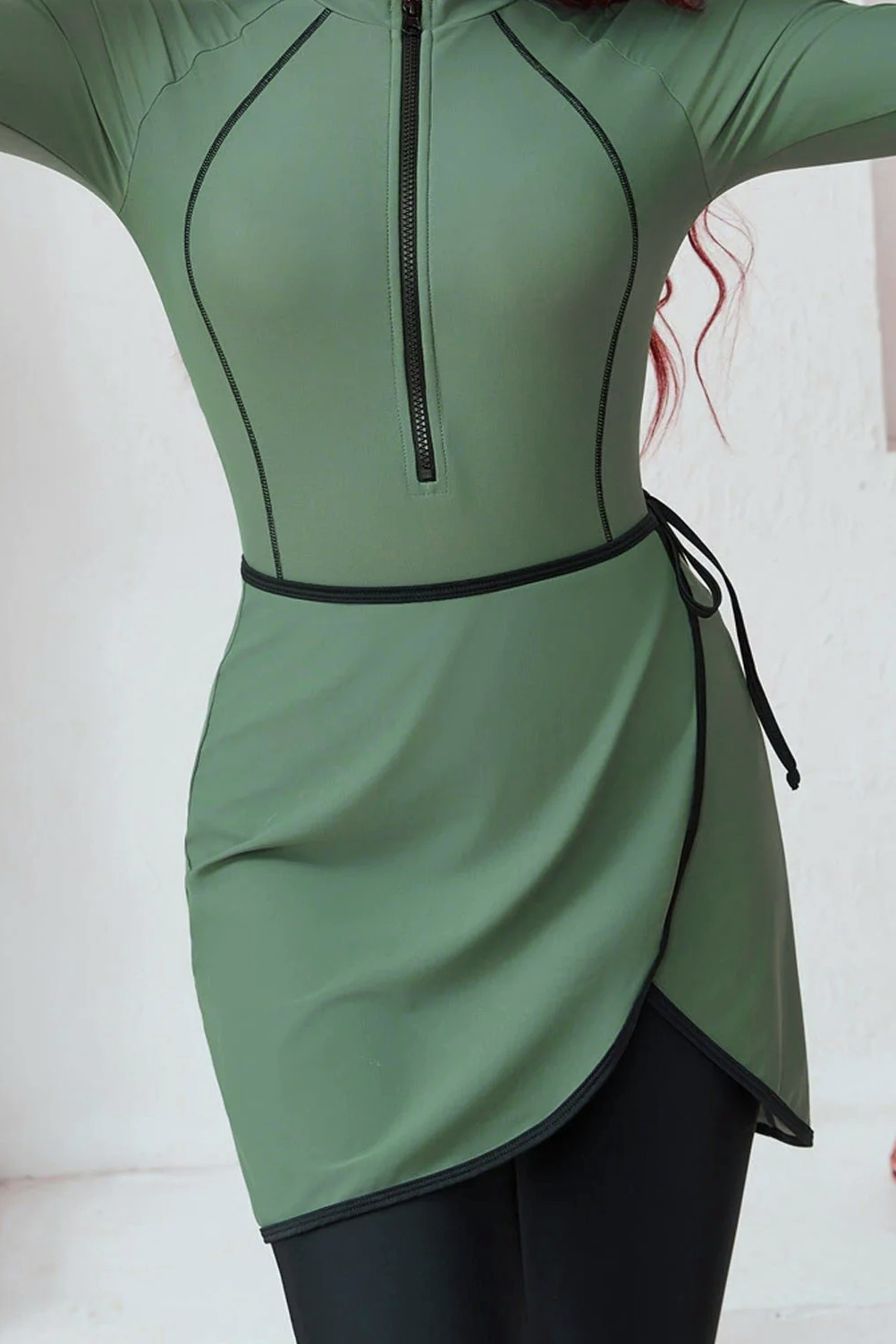 Zehra Modest Burkini 3-Piece Full Coverage Swim Set - Sage Green