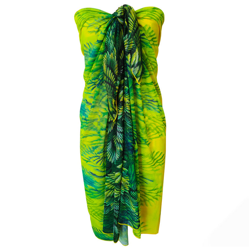 Tropical Palm Leaf Beach Sarong Wrap- Swim Cover Up