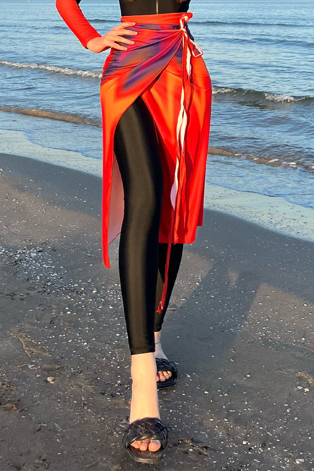 Solara Modest Burkini 3-Piece Full Coverage Swim Set - Sunrise