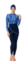 Zehra Modest Burkini 3-Piece Full Coverage Swim Set – Ocean Blue Tie-Dye
